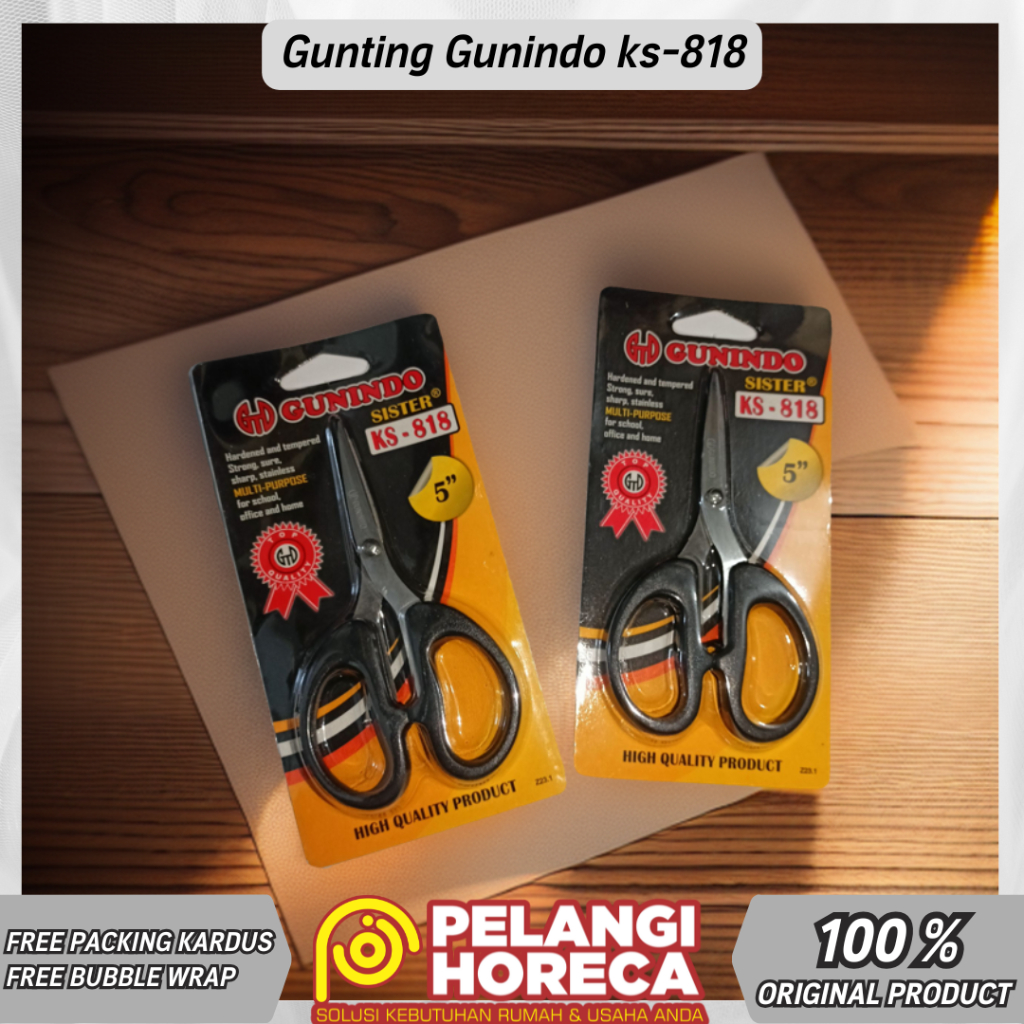 Gunindo กรรไกรขนาดเล็ก ks-818/ Medium ka-838/ Large kc-888 | กรรไกรตัดกระดาษ | กรรไกรสแตนเลส