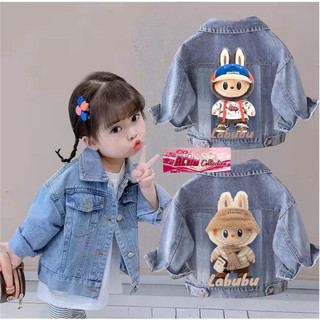 Jaket Jeans Anak Karakter Labubu Usia 1-12tahun