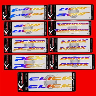 Emblem Logo Body Titanium Vario 125 150 beat Scoopy Aerox Mio Nmax Nouvo Pcx HARGA SATU PASANG