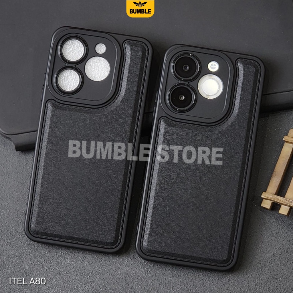 Bumble - เคส Itel A80 Leather Pro Black Softcase Itel A80