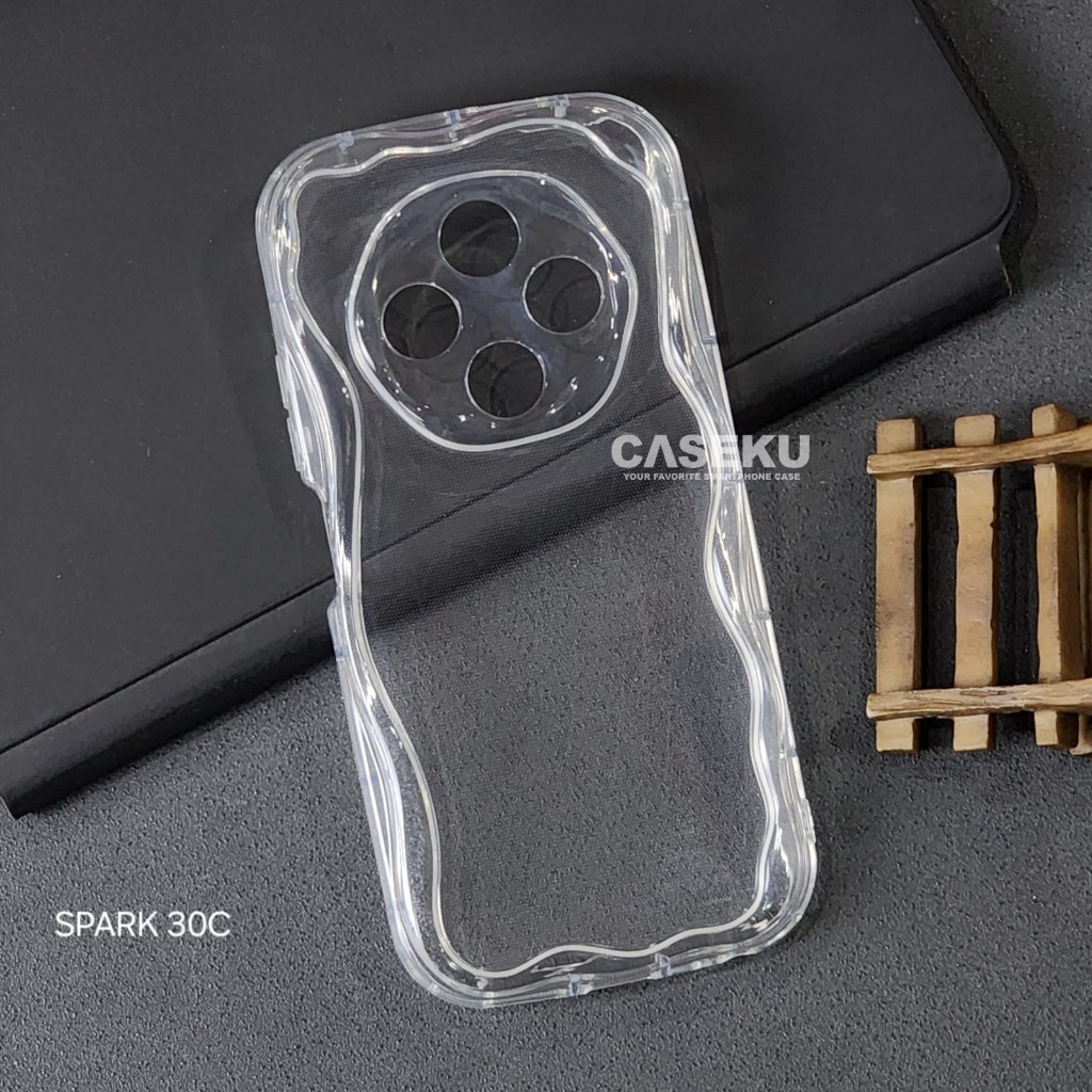 Tecno Spark 30C กรณี Tecno Spark 20 Tecno Spark 20C Softcase Clear Wave Tecno Spark 30C Tecno Spark 