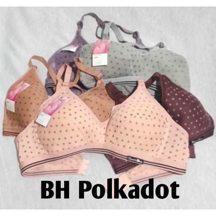 10 ชิ้น POLKADOT SPROT BRA I WITH FOAM I ขนาด 34-38 ถ้วย AI ขนาด 40-42 ถ้วย BI PICTURE I SAVING PACK