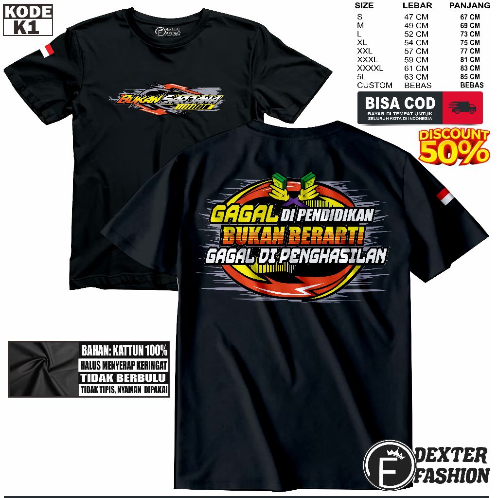 เสื้อยืด FAILED ในแต่ละไม่ได้ทําเป็นที่ผ่านมากับคํา COOL FUNNY, ผ้าฝ้ายที่ดีที่สุด | DEXTER - แฟชั่น