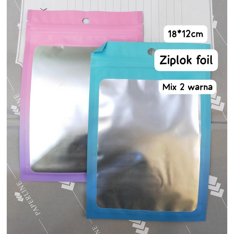 ZIPLOCK คลิปฟอยล์ผสมพลาสติกไล่สี 18 x 12 ซม. ขนาดใหญ่พลาสติกลูกปัดตัก