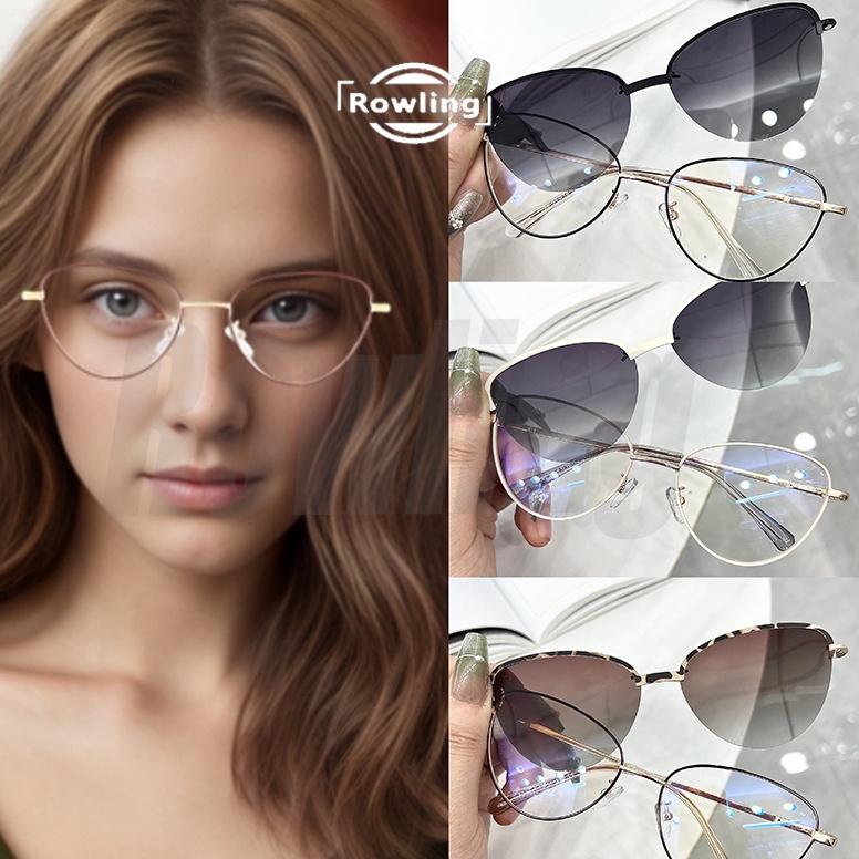 IMMEDIATELY SEND Rowling Ka482 polaris Womens Clip On Blueray แว่นกันแดด 2in1 มัลติฟังก์ชั่นเลนส์โพล