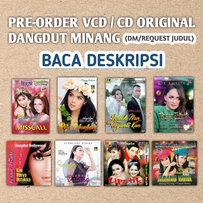 (AD Description) OPEN Pre-Order VCD ORIGINAL Minang DANGDUT Pop Remix Dengton Salang