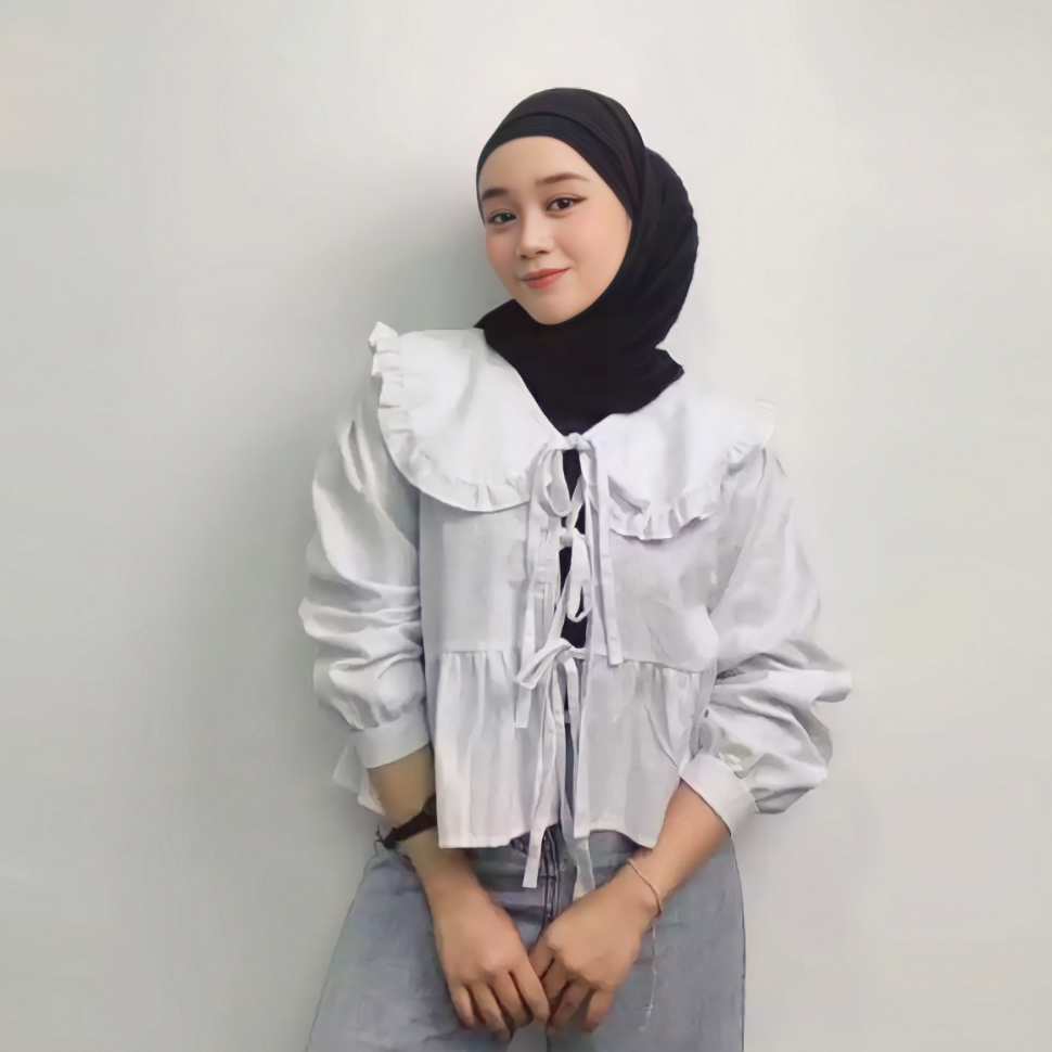 De_Nayla - Ivana Blouse coquette Linen / เสื้อผ้าผู้หญิง 2026 / เสื้อสตรีสไตล์เกาหลี / เสื้อสตรีอินเ