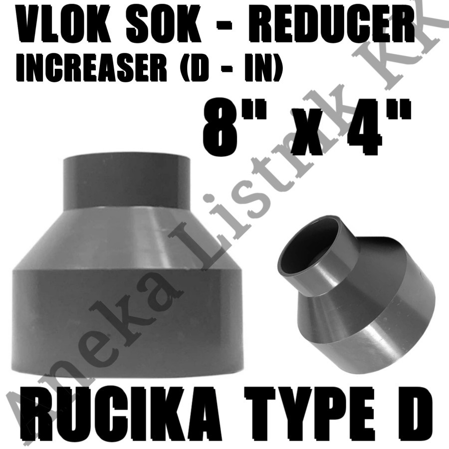 RUCIKA D VLOK SOK SOCK 8" x 4" REDUCER INCREASER VSOK 8x4 8 x 4" INCH