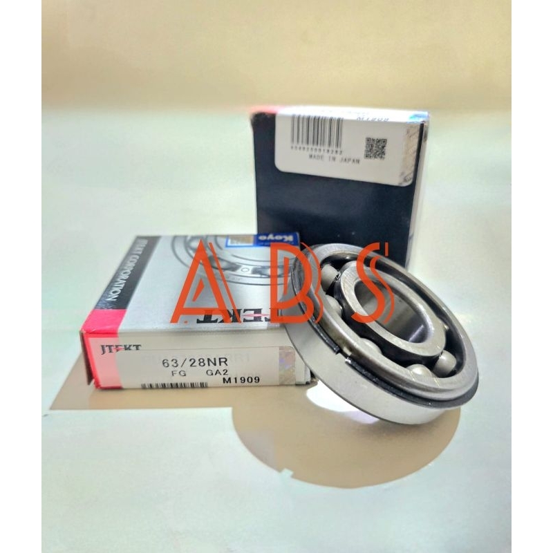 BEARING 63/28 NR KOYO TRANSMISSION BEARING S75/S88/S89 SNAP RING 28x68x18MM