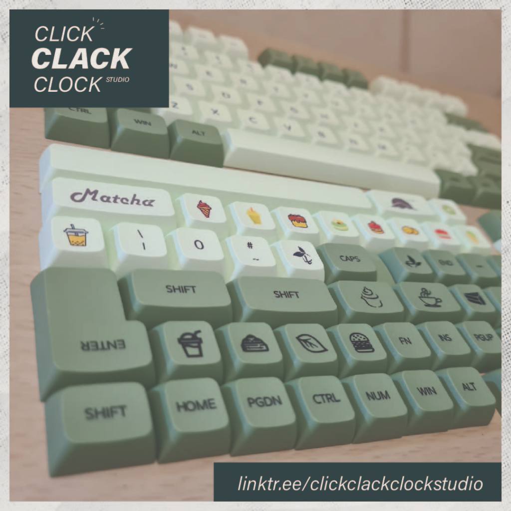 CLICKCLACCKLOCK XDA KEYCAPS - Matcha XDA PBT สําหรับคีย์บอร์ดเชิงกล - ครบชุด 139 คีย์