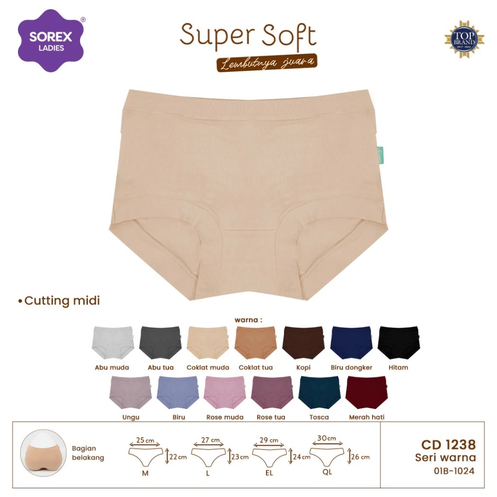 (6pc) ซีดี Sorex 1238 | Sorex Womens Midi Basic Super Soft Pants (Cool to Wear) - Kshop