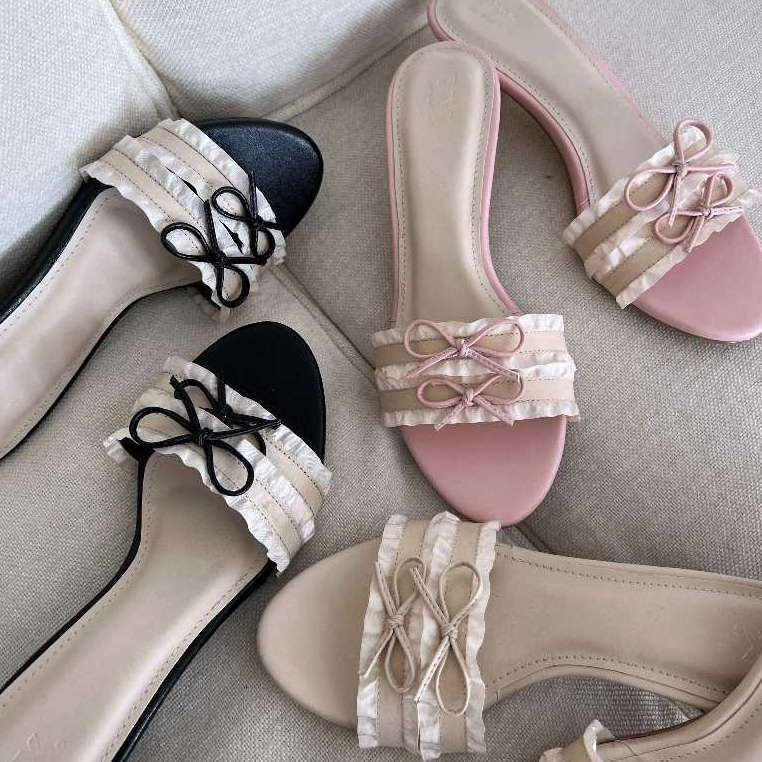 Pixfootwear Blair Low Sandal Heel - รองเท้าส้นริบบิ้น