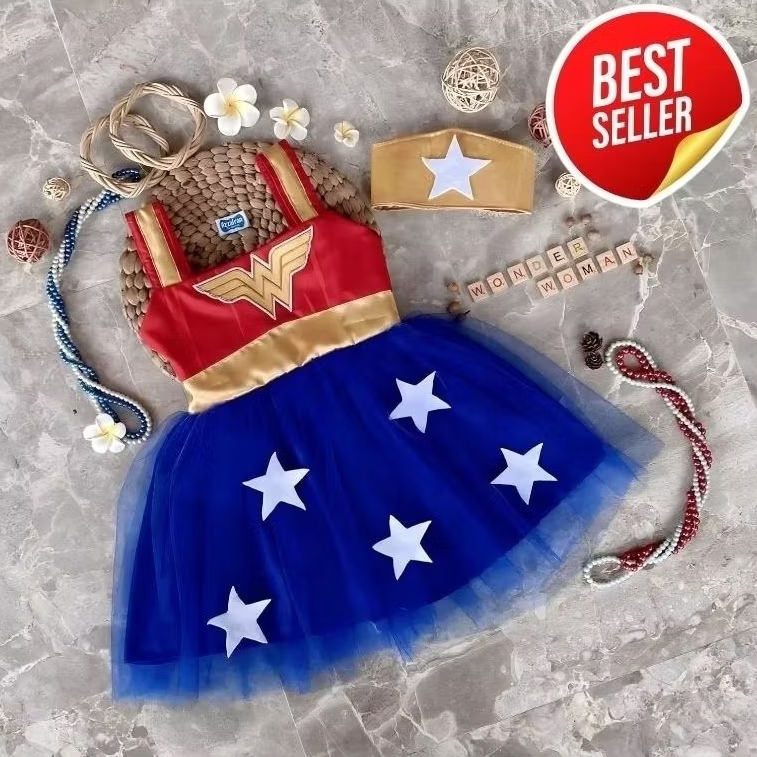 Wonder Woman (Series 2) / Wonder Woman Dress/ เดรส Tulle / เดรสธรรมดา / เดรสวันเกิดเด็ก/ ชุดเดรส