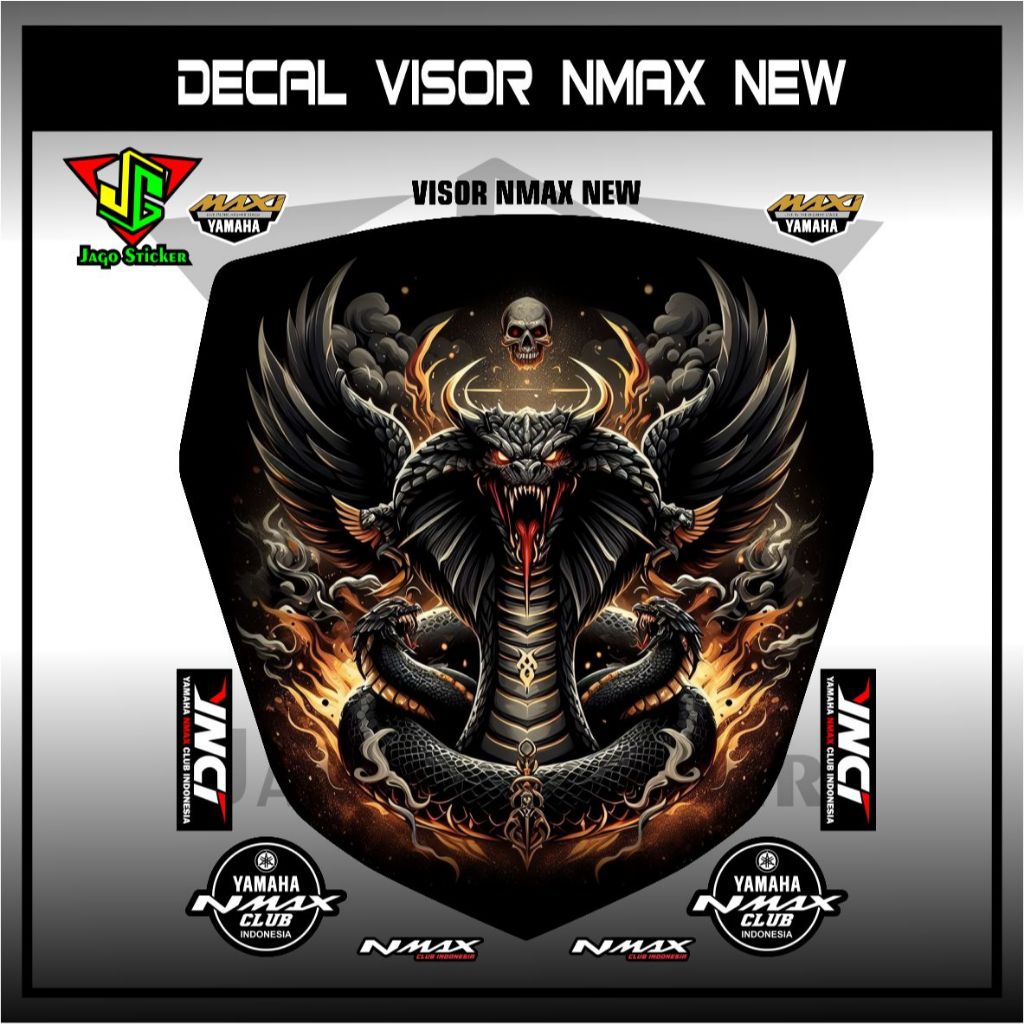 Striker Decal Visor Nmax New/Visor Sticker/Yamha Nmax New 155 TIGER / SHARK / SNAKE GRAPHICS