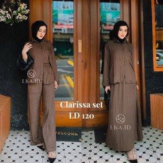Clarissa One Set Rok dan Celana Kulot Wanita Semi Cutbray Rayon Motif Premium Kekinian Lka.id