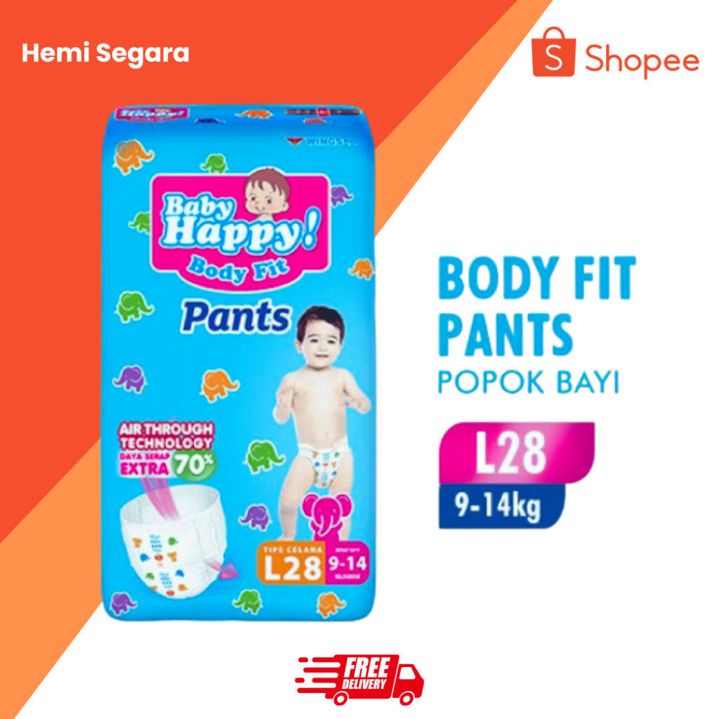 BABY HAPPY PANTS BABY DIAPERS SIZE L CONTENTS 28 / BABY DIAPERS / BABY PAMPERS