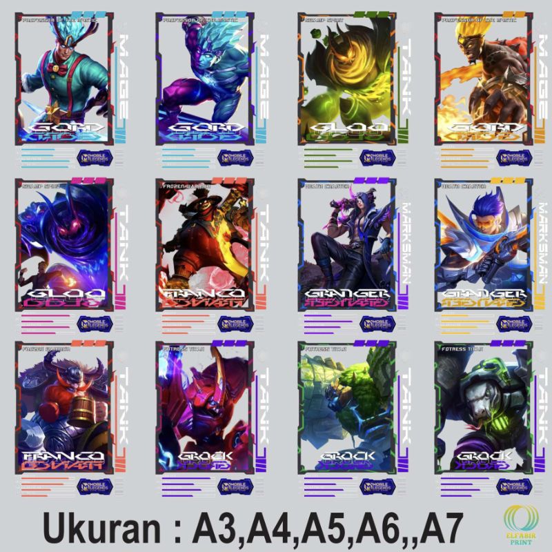 Dtf Iron-on Screen Printing Sticker Mobile Legends V7 ขนาด A3 A4 A5 A6 A7 Just Stick It On หรือ Pres