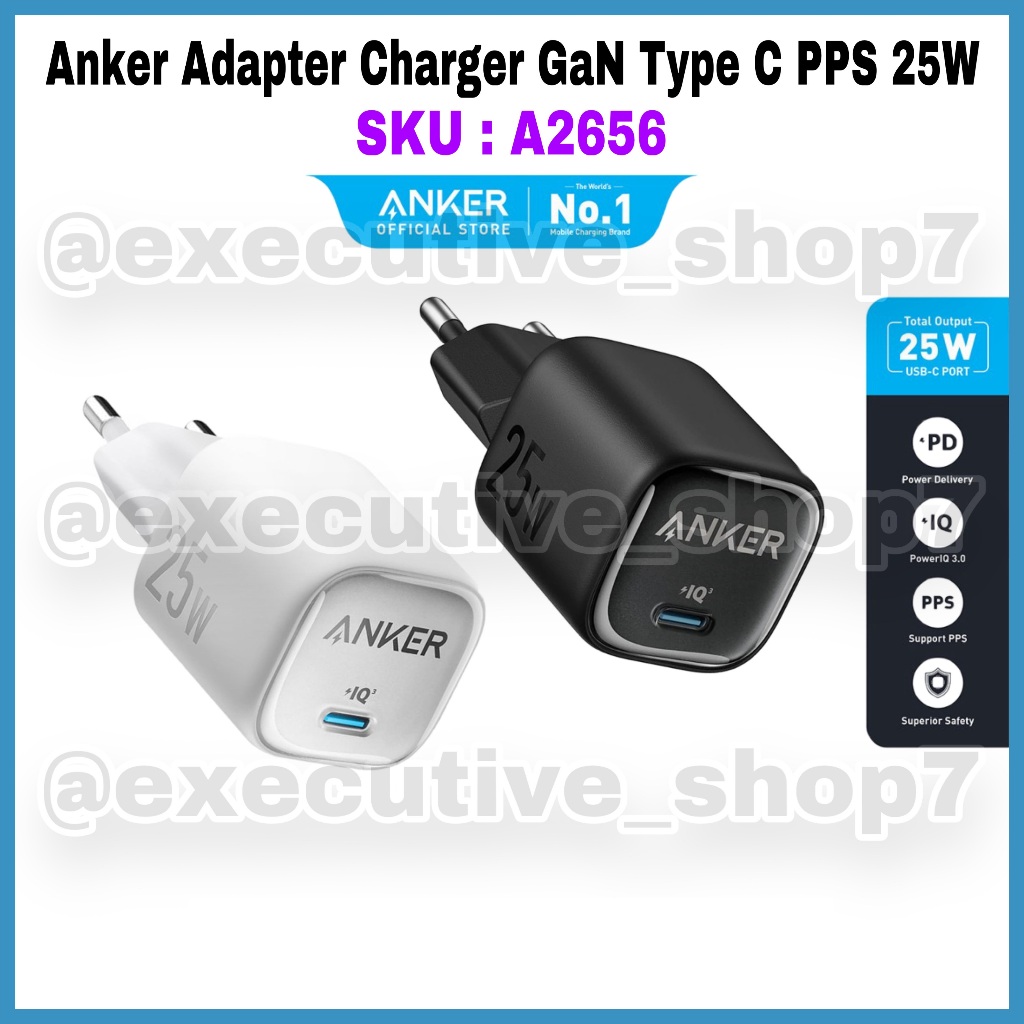 Anker Adapter Charger GaN Type C PPS 25W - SKU : A2656