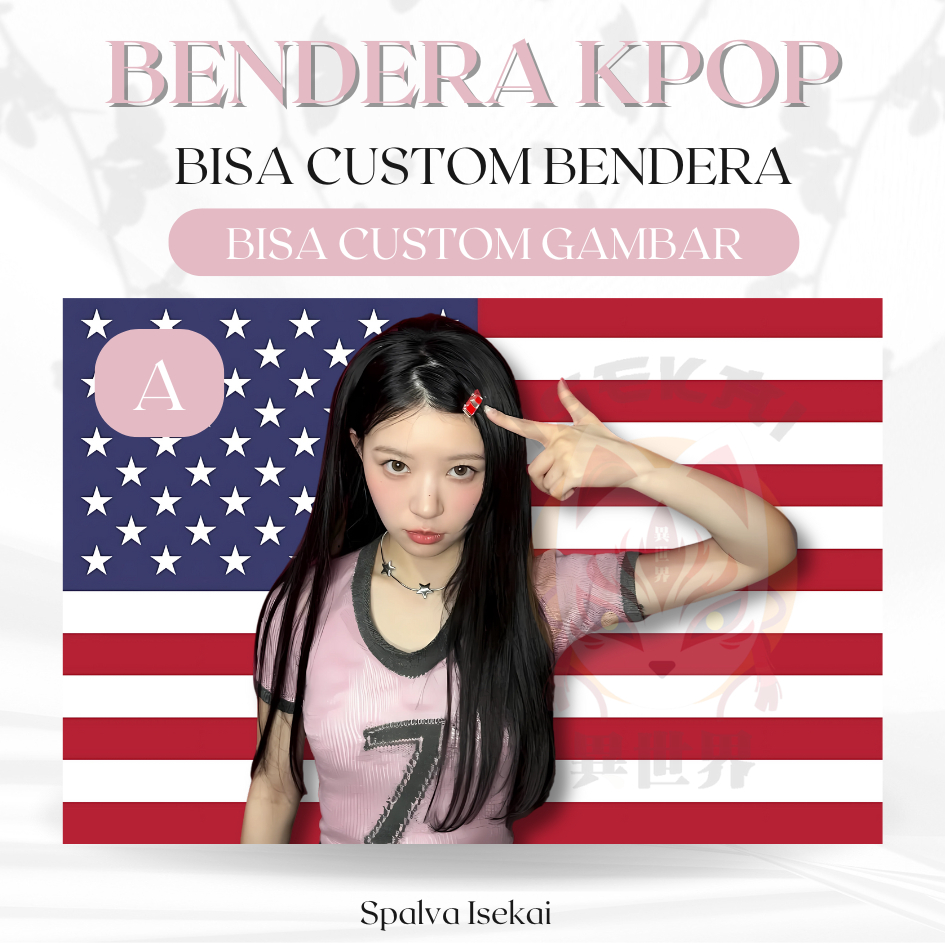 ธง KPOP MOKA ILLIT / ธง KPOP / ธง AMERICA / พรม KPOP / พรมKpop