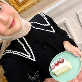 Pinka Blouse Kemeja Wanita Kerah Renda | Atasan Wanita Katun Polly LD 110CM