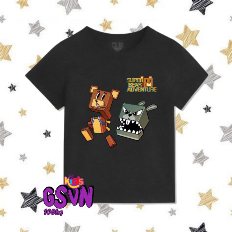 CHILDRENS CLOTHING T-SHIRTS - ใหม่ล่าสุด TSHIRT TEE GAME SUPER BEAR ADVENTURE GAME YOUTUBE AGE 2 3 4
