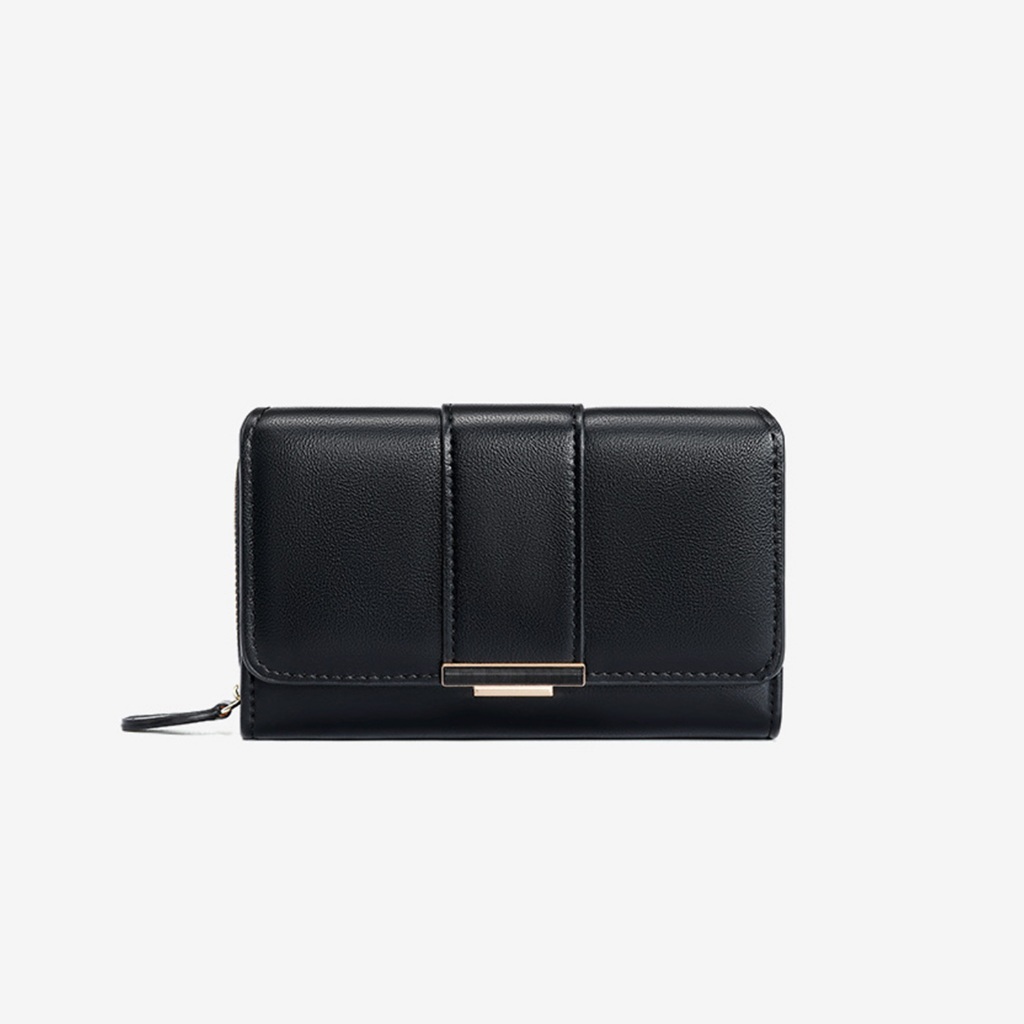 C2 Hestia Black Leather Wallet - กระเป๋าสตางค์หนังผู้หญิง