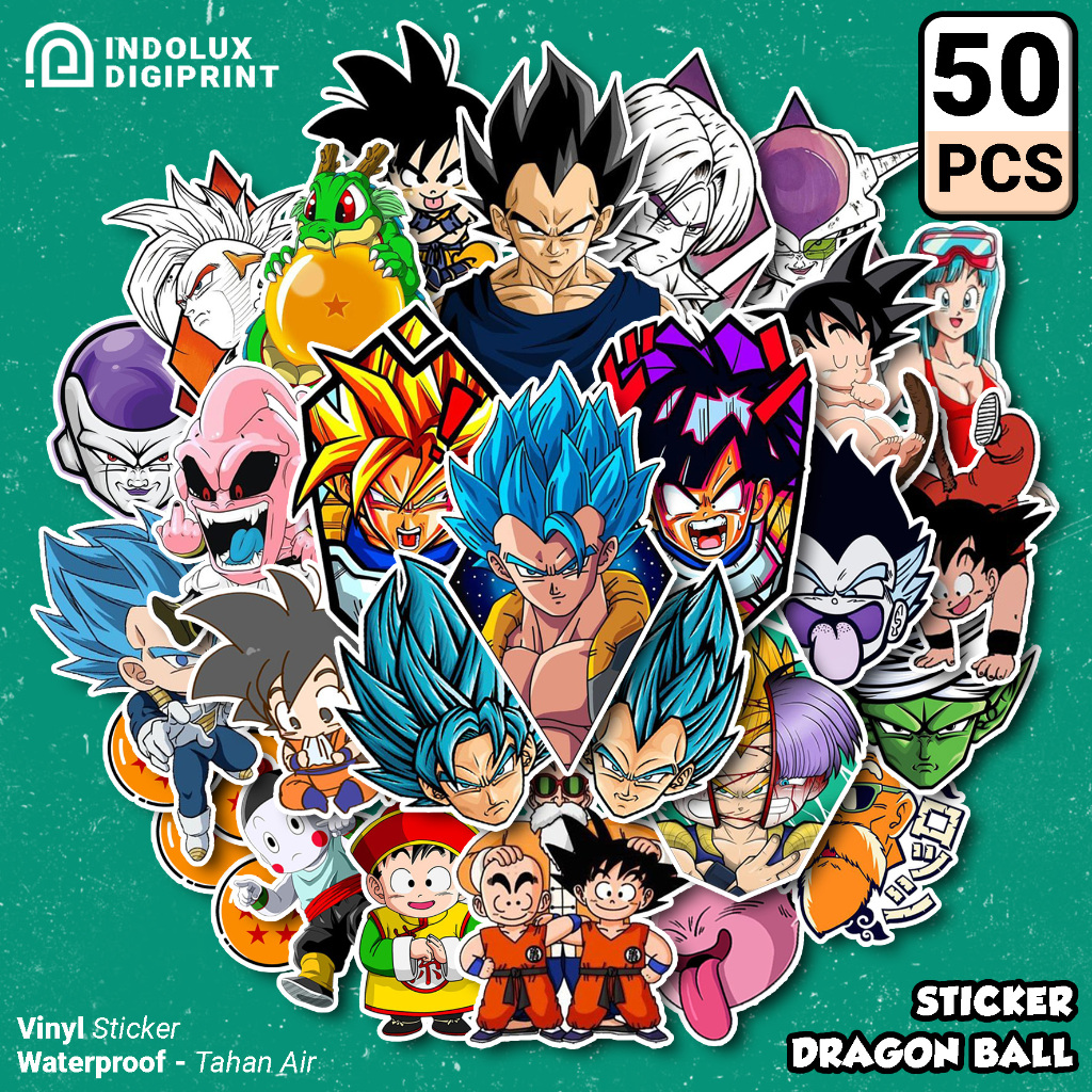 สติ๊กเกอร์ดราก้อนบอล 50 ชิ้น Dragonball Goku Vegeta สติ๊กเกอร์อนิเมะสําหรับแล็ปท็อปสมุดภาพตกแต่ง