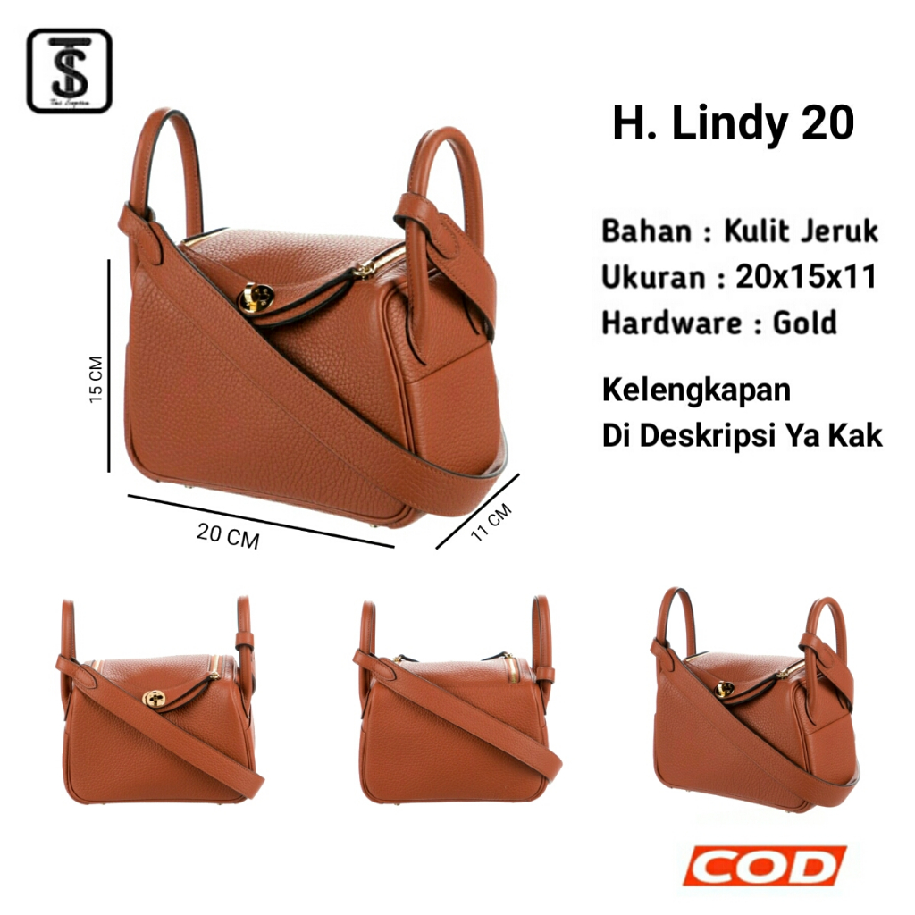 กระเป๋า 20Hermes Lindy Size 20 Premium Chocolate | กระเป๋าสะพายข้างและสะพายข้างผู้หญิงนําเข้า