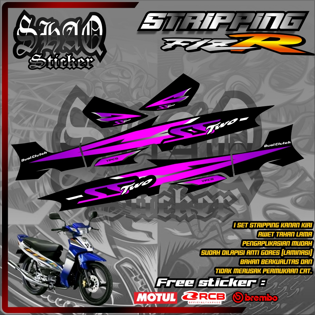 สติ๊กเกอร์มอเตอร์ไซค์ Striping List Yamaha F1ZR fizr fiz r f1 zr 2000 2001, สติ๊กเกอร์มอเตอร์ไซค์ ST