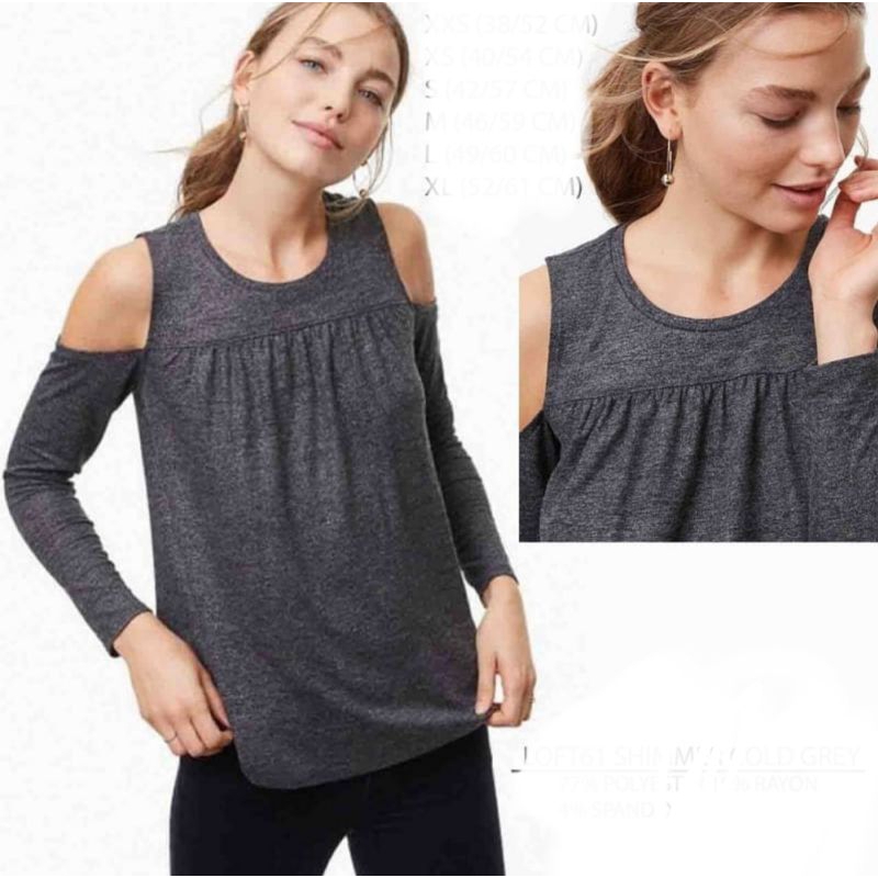 เสื้อเบลาส์ Lft Off Shoulder Grey (NO LABEL)