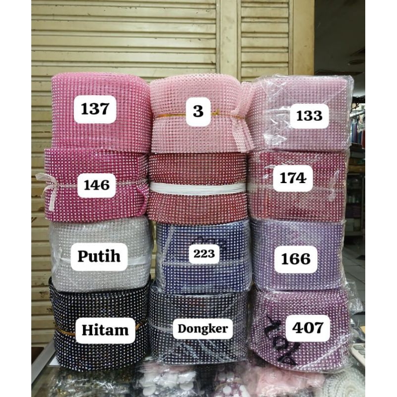 MATA Diamond 24 แถว/Sequins Eye Net อุปกรณ์เสริมต่อม้วน