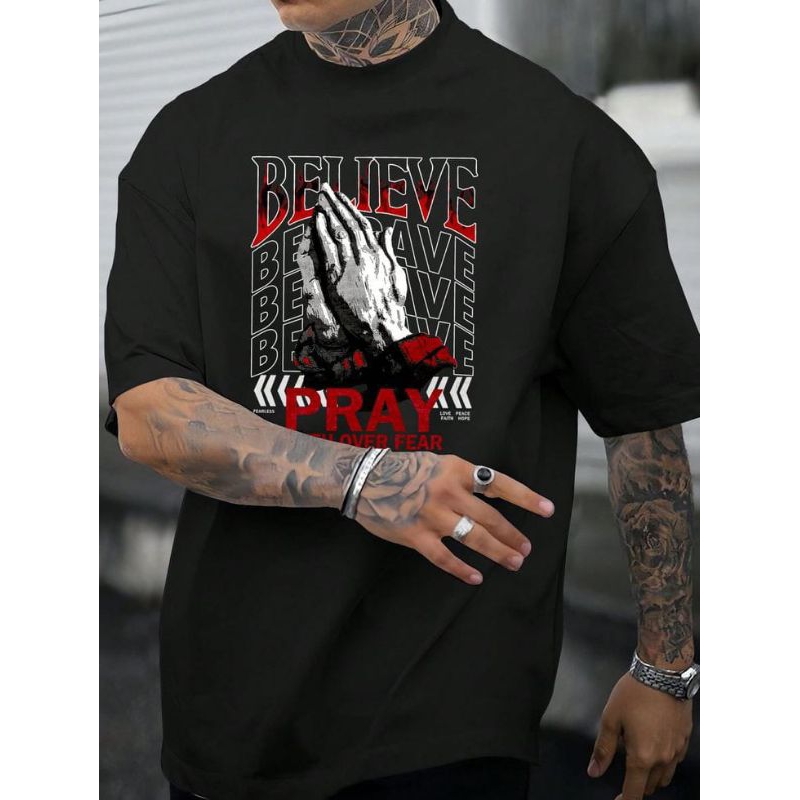 เสื้อยืด Believe Pray Simple Motif