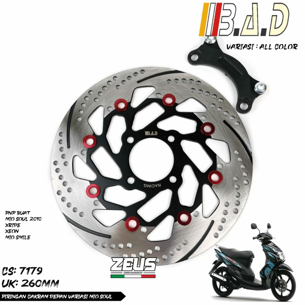 จานดิสหน้า Plus ขายึด 260 มม. รุ่นใหม่ จานดิสไม่ดี 4 หลุม Mio Soul Xride Xeon Mio Smile - รูปที่ 3