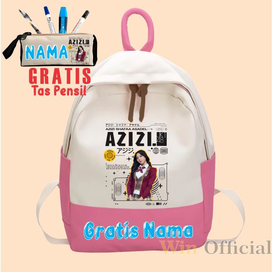 Jkt48 Zee Azizi กระเป๋าเป้สะพายหลัง JKT48 กระเป๋านักเรียนสําหรับเด็กและผู้ใหญ่ที่มีภาพ JKT48 ล่าสุดแ