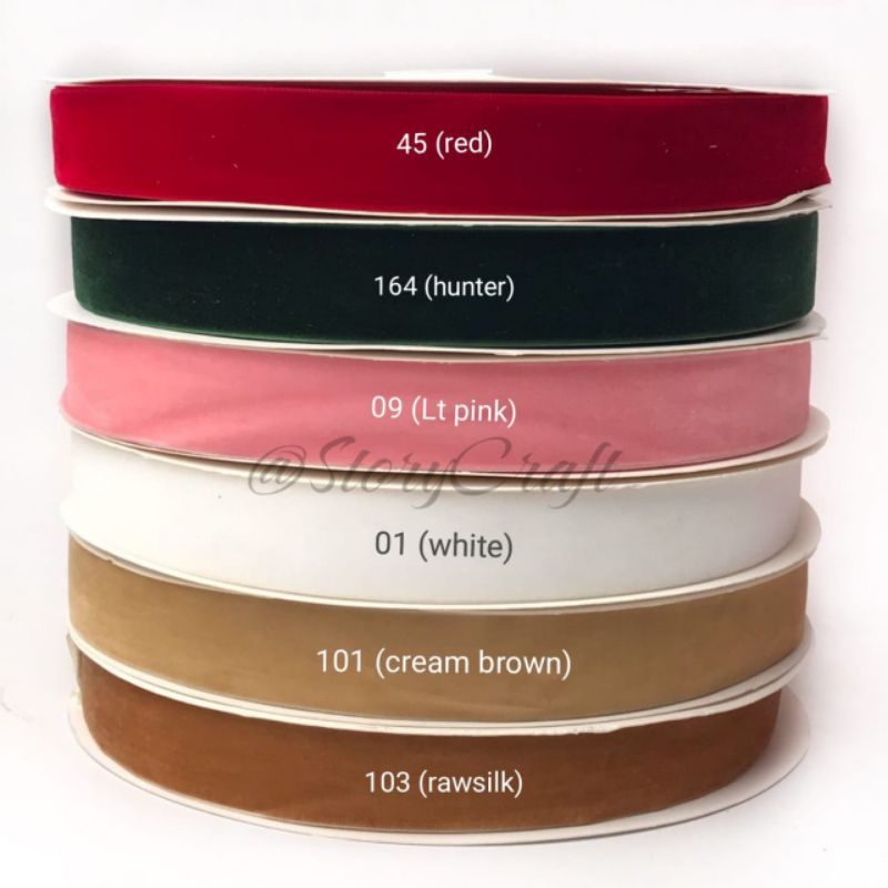 10 YARD & 25 YARD - 2.5CM | PREMIUM PLAIN VELVET / VELVET RIBBON / VELVET RIBBON