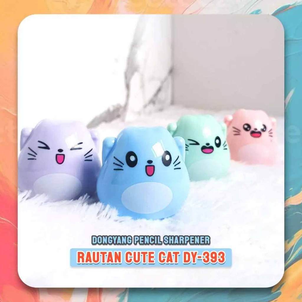 (สด) แมวน่ารัก DONGYANG Sharpener / กบเหลาดินสอ DY-393 / กบเหลาดินสอแมว Miaw น่ารัก สีพาสเทล สีชมพู สีฟ้า สีเขียว สีม่วง