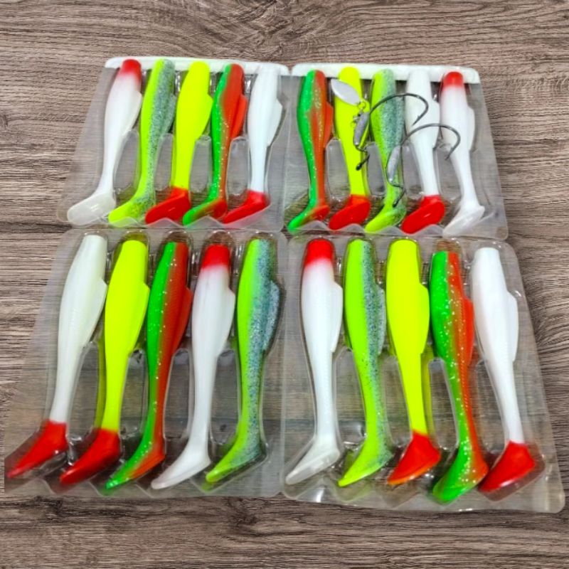 แพ็คเกจ LURE SOFT 10CM มี 5 ชิ้น PLUS HOOK BKK