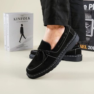 Union Sepatu Loafers Docmart Formal Casual Pantofel Kerja Pria Hitam