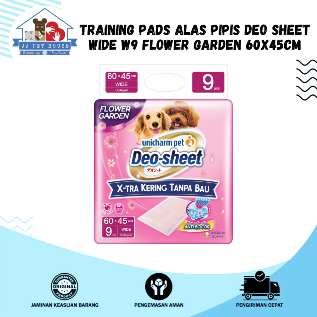 TRAINING PADS DEO SHEET WIDE W9 FLOWER GARDEN 60X45CM