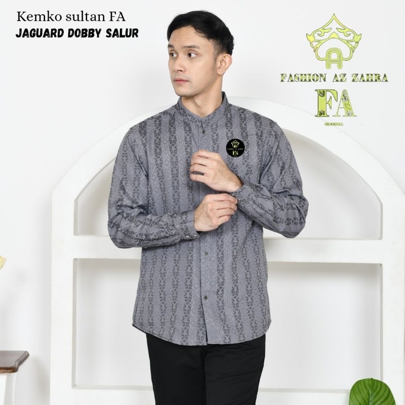 KEMEJA PREMIUM MATERIAL / เสื้อเชิ้ตผู้ชายแขนยาว Koko Kemko FA Jaguar Songket Dobby