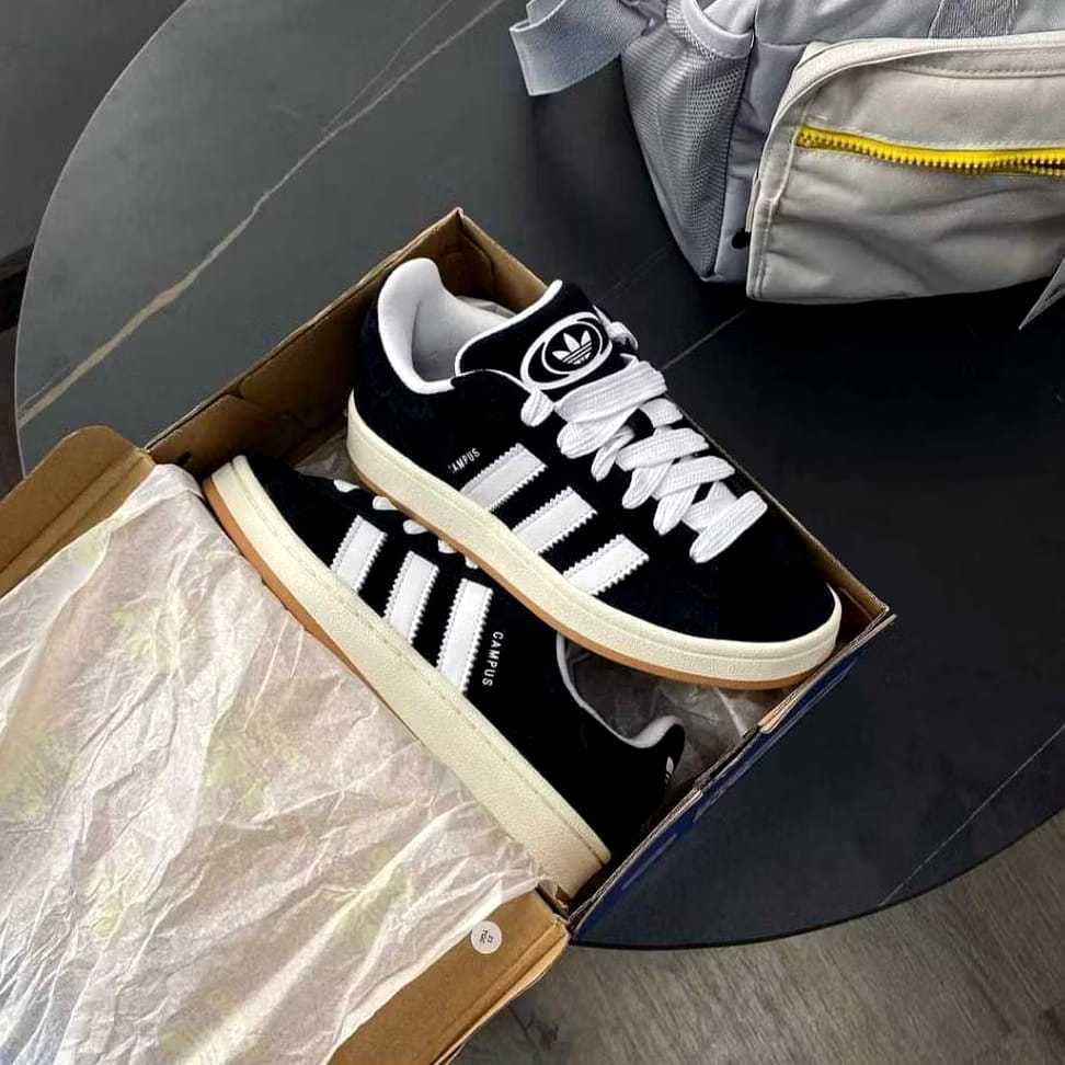 Adidas00 Campus 00s รองเท้าลําลองสีขาวสีดํา 0riginal Premium สําหรับผู้ชายและผู้หญิง