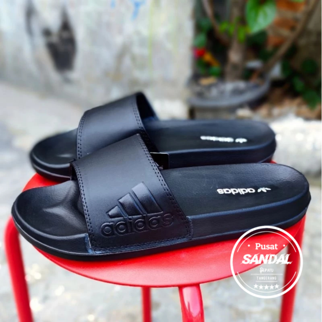 Hitam Id Sport Fashion - รองเท้าแตะขนาดใหญ่ 46 47 48 49 50 รองเท้าแตะจัมโบ้ผู้ชายผู้หญิง 44-49 สีดําเต็ม adidas
