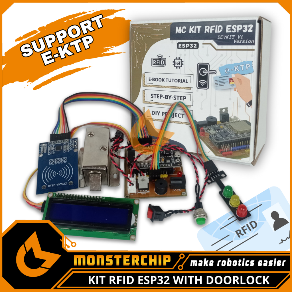 RFID KIT ESP32 IOT SMART SECURITY SYSTEM DOORLOCK E-KTP E-TOL E-SIM DIY PROJECT