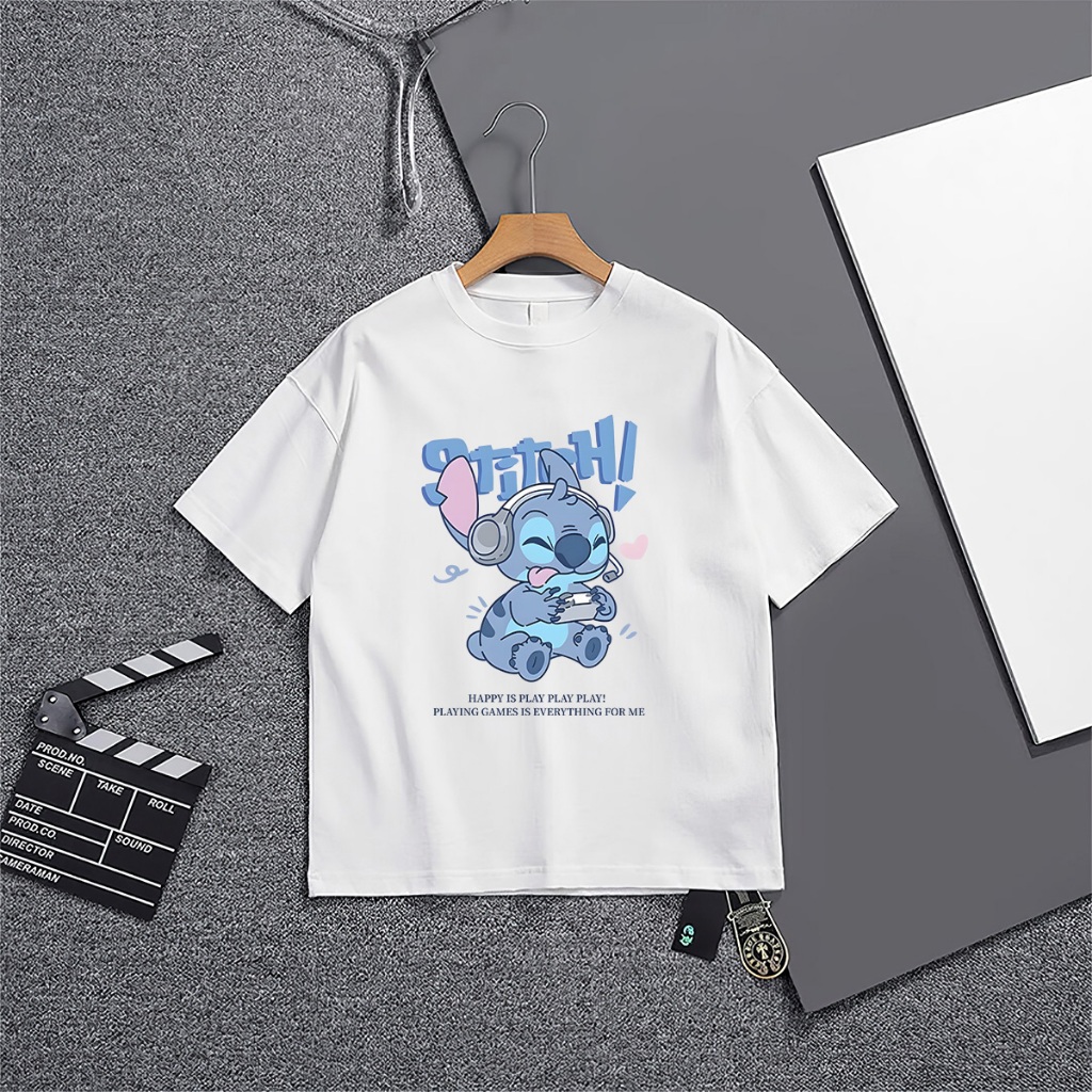 Putih Uni HUI เสื้อยืดโอเวอร์ไซส์ผู้หญิง เสื้อสตรีล่าสุด เสื้อน่ารัก เสื้อยืดเด็กผู้หญิง | Stitch St