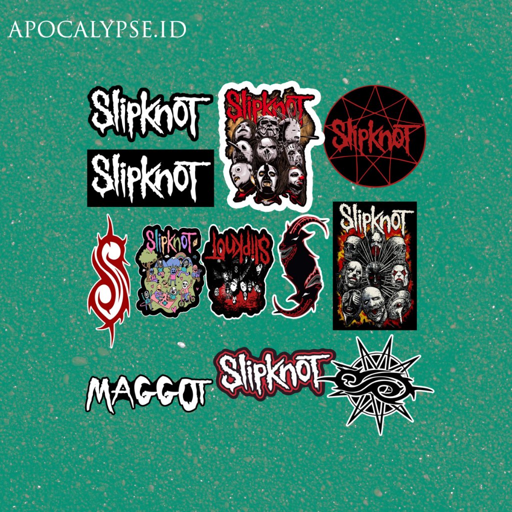 โลโก้ SLIPKNOT - สติ๊กเกอร์แพ็คตัด / สติ๊กเกอร์ DEATH / สีดํา / THRASH / POWER METAL / สติ๊กเกอร์หน่วย