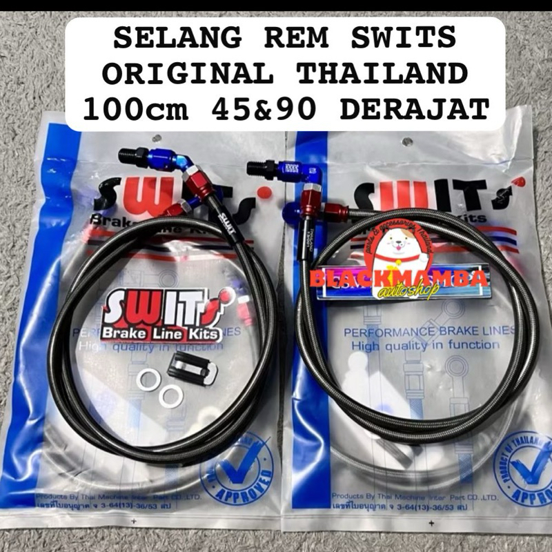 SWITS BRAKE HOSE 100CM 45 DEGREE 90 DEGREE ORIGINAL THAILAND
