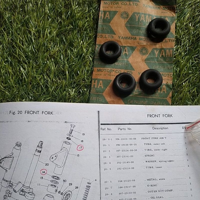 Yamaha RD 125 Yamaha TASI ยางแดมเปอร์วงเล็บไฟบน Yamaha RD125