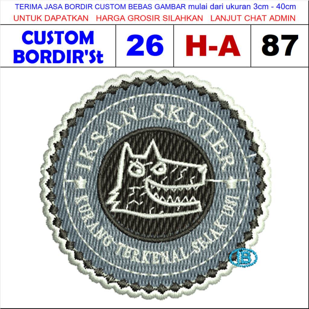 H-A87 IKSAN SAKUTER โลโก้ EMBROIDERY PATCH - CUSTOM STESTIMONI EMBROIDERY