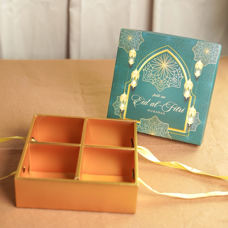 Eid al-Fitr Box Eid Cake Box 20x20CM Eid Cake Box Elegant Cake Box With Strap