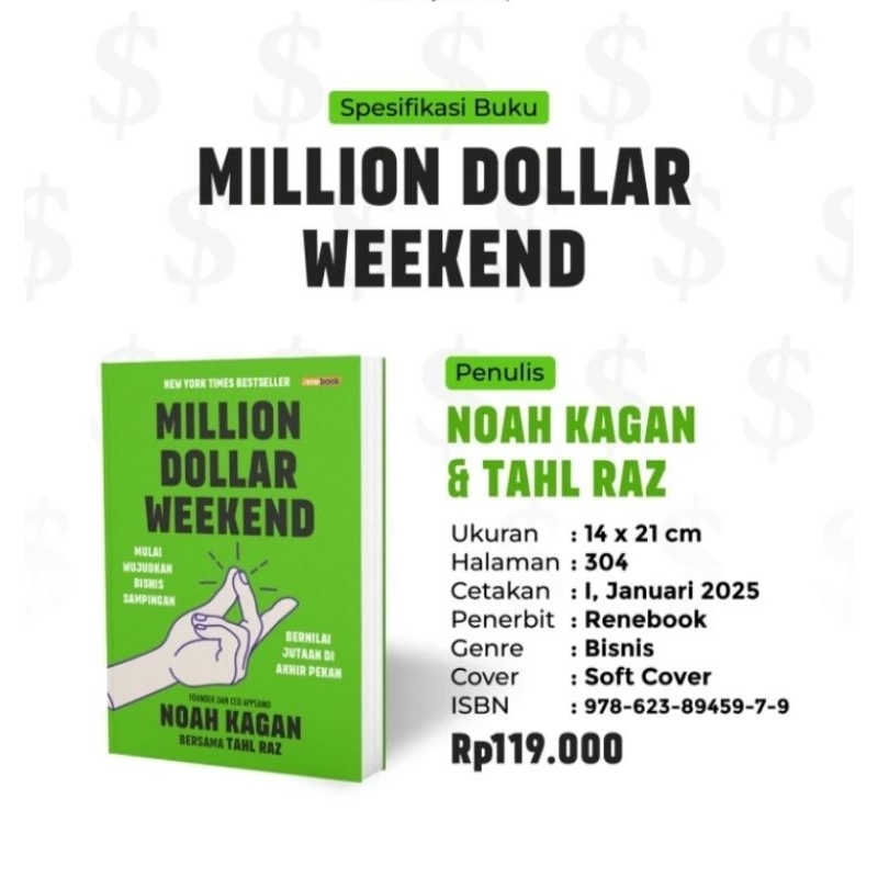 หนังสือต้นฉบับ MILLION DOLLAR WEEKEND INDONESIAN